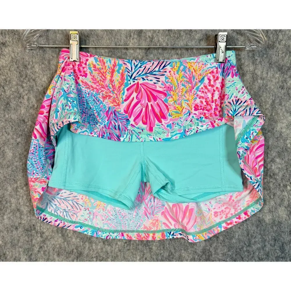 Lilly Pulitzer Luxletic Aila Skort UPF 50 Protection SPLASHDANCE Multicolor XXS